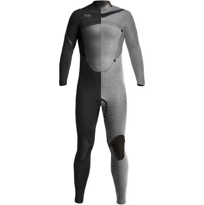 2023 Xcel Mens Axis X 4/3mm Chest Zip Wetsuit MT43Z2S0 - Black